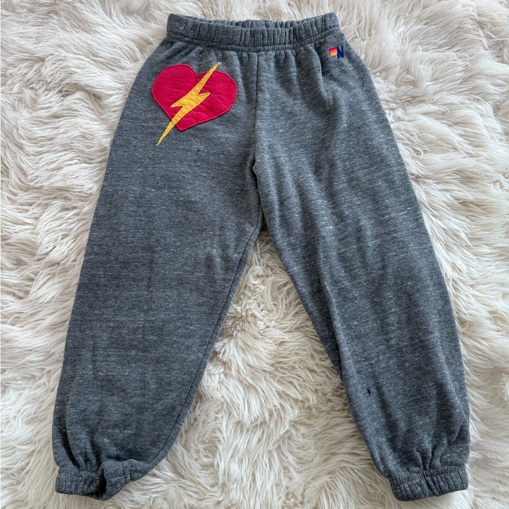 Kids Aviator Nation heart and bolt Sweatpant